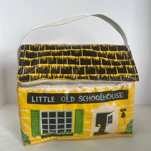 Vintage 1974 Mini Muncher Yellow Little Old Schoolhouse Lunchbox Dart Industries